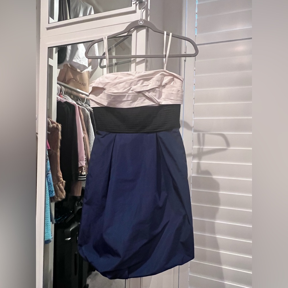 BCBG Max Azria Strapless Dress in Navy and Black